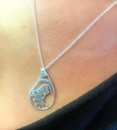 Threads Of Life Map Necklace [14 Karat White Gold]