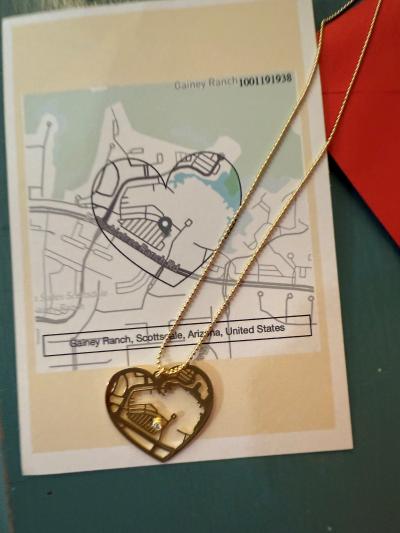 Threads Of Life Map Necklace [14 Karat White Gold]