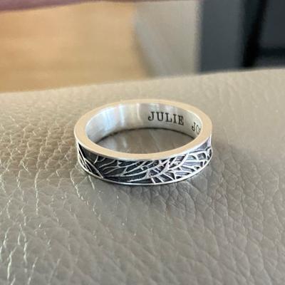 Hidden Message Name Ring [Sterling Silver]