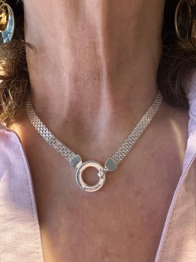 Helena Circle Milanese Chain Name Necklace [18K Gold Vermeil]