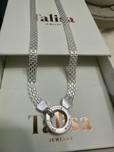 Helena Circle Milanese Chain Name Necklace [18K Gold Vermeil]