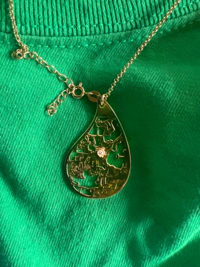 Threads Of Life Map Necklace [14 Karat White Gold]