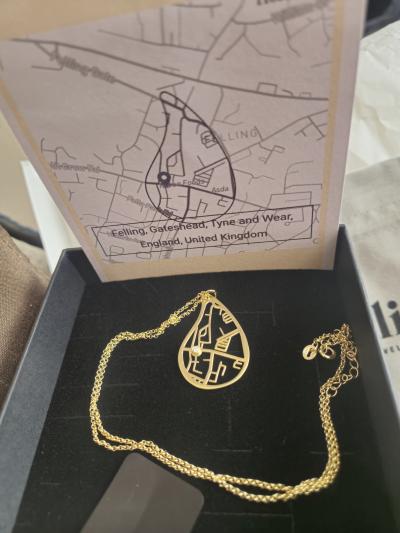 Threads Of Life Map Necklace [14 Karat White Gold]
